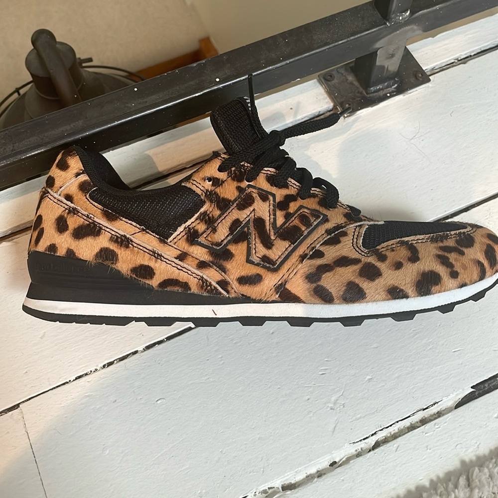 New Balance Leopard Print Sneakers in Black and Tan